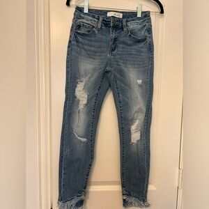Kancan Distressed ankle denim